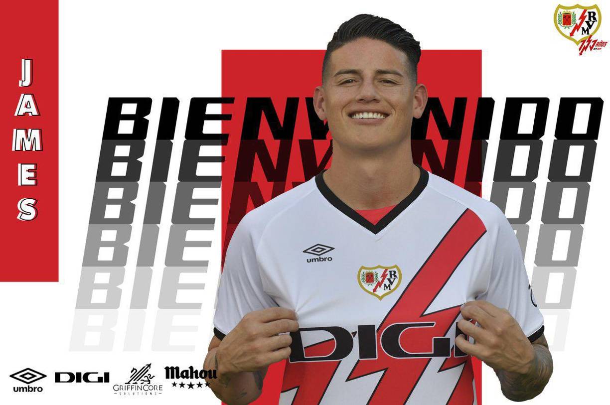 OFICIAL / El Rayo Vallecano confirmó este lunes el acuerdo con el centrocampista colombiano James Rodríguez para su incorporación a la plantilla rayista y el regreso del jugador a la Liga española, en la que ya fue jugador del Real Madrid entre los años 2014 y 2017.