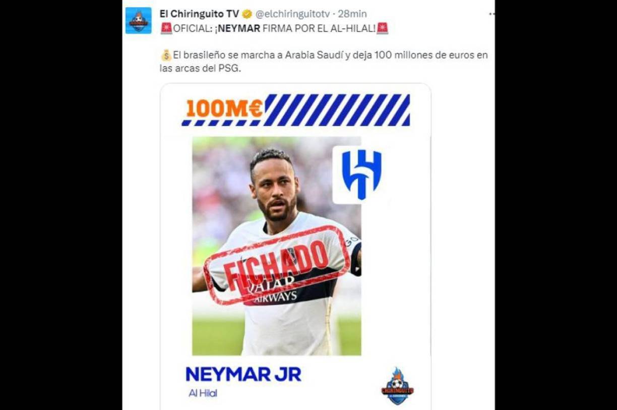 Así lo informó El Chiringuito de España.