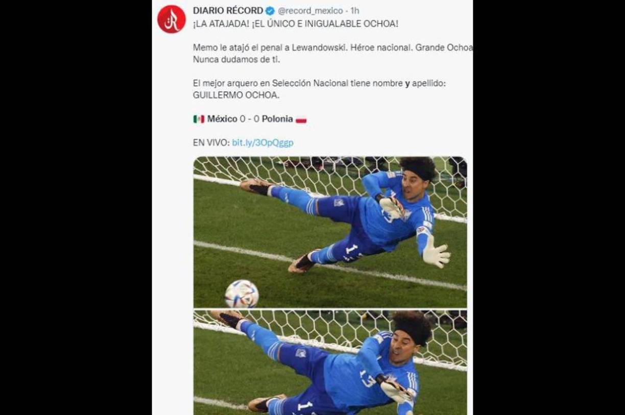 Diario Récord también dedicó un mensaje al arquero mexicano.