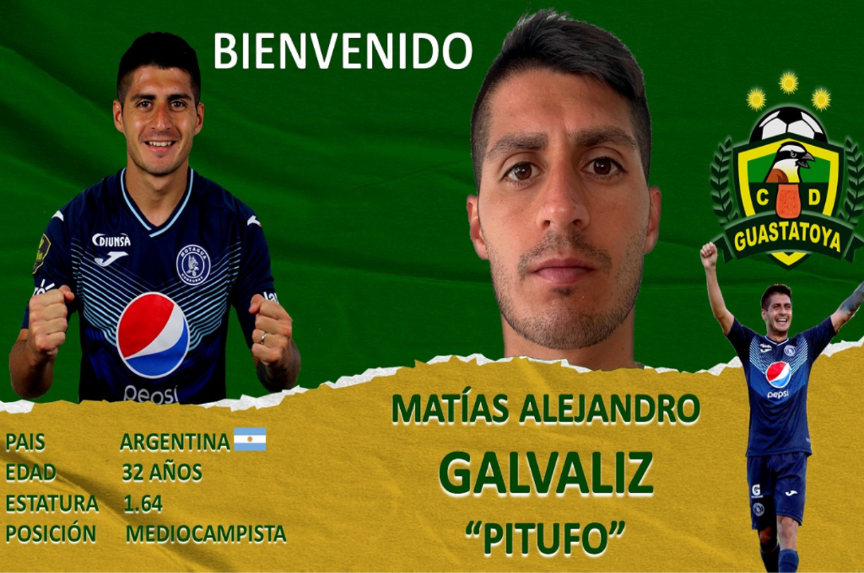 Matías Gálvaliz: El volante argentino fue dado de baja en Motagua y ahora jugará en el Guastatoya de Guatemala.