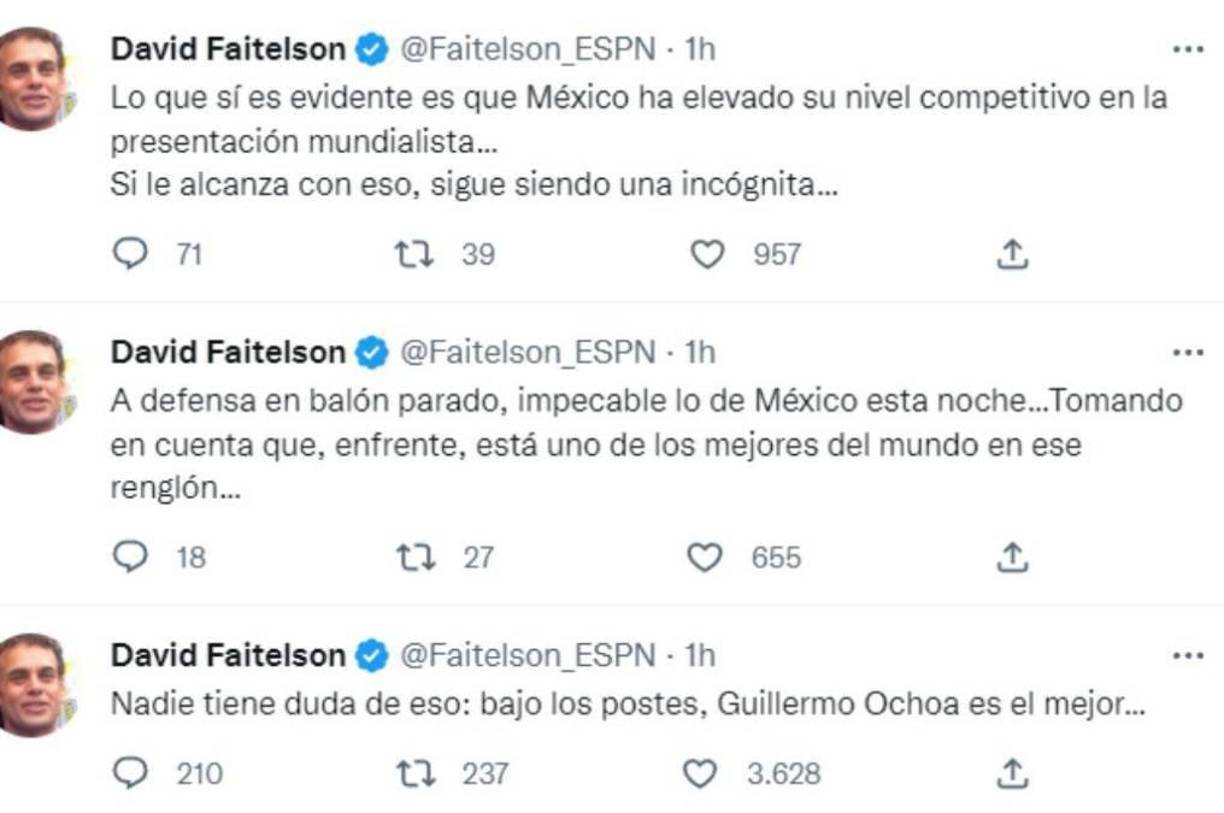 Y elogió a Memo Ochoa en algunas publicaciones. 
