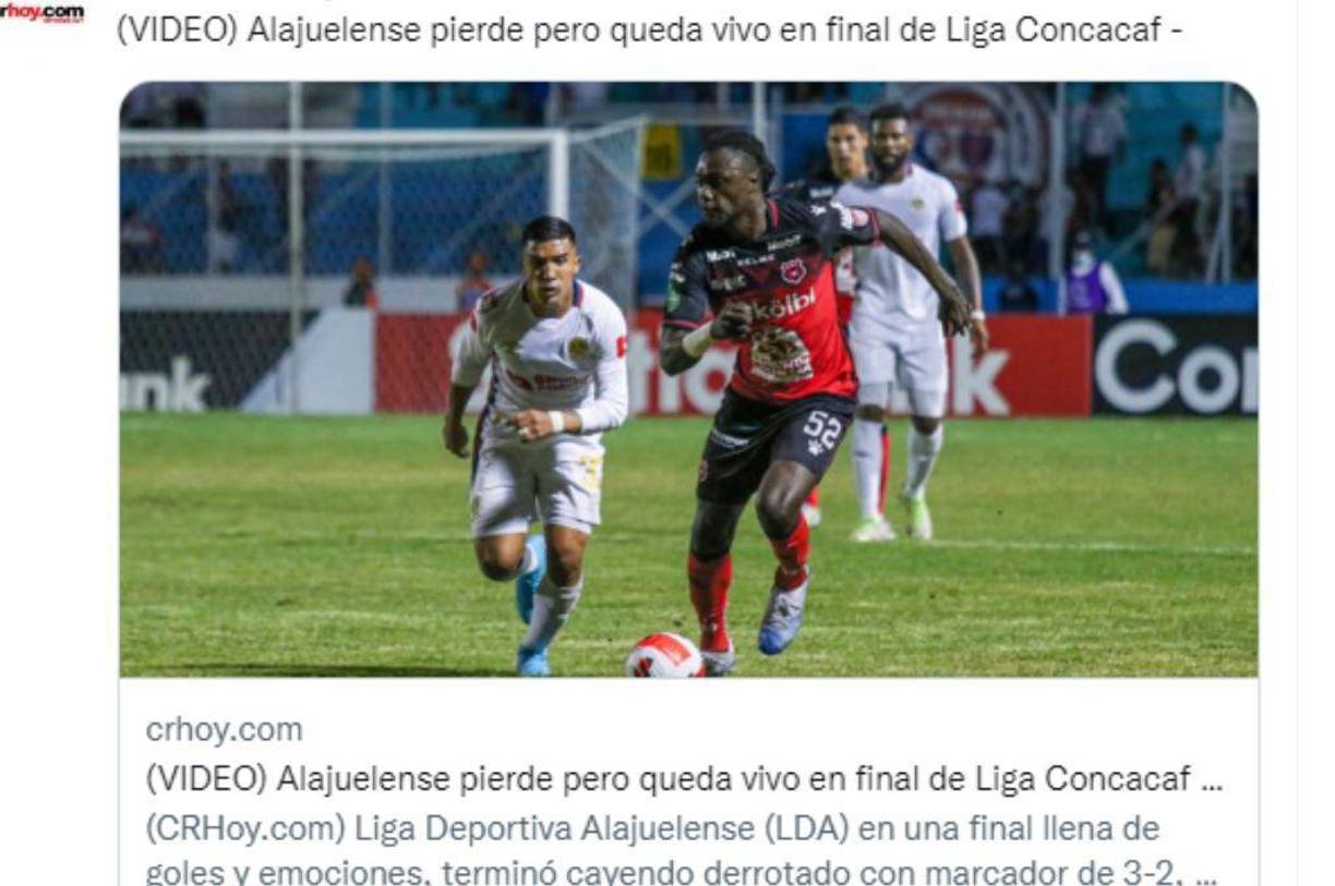 Medios ticos indicaron que Alajuelense sigue vivo tras caer 3-2 ante Olimpia en la final de ida de la Liga Concacaf.