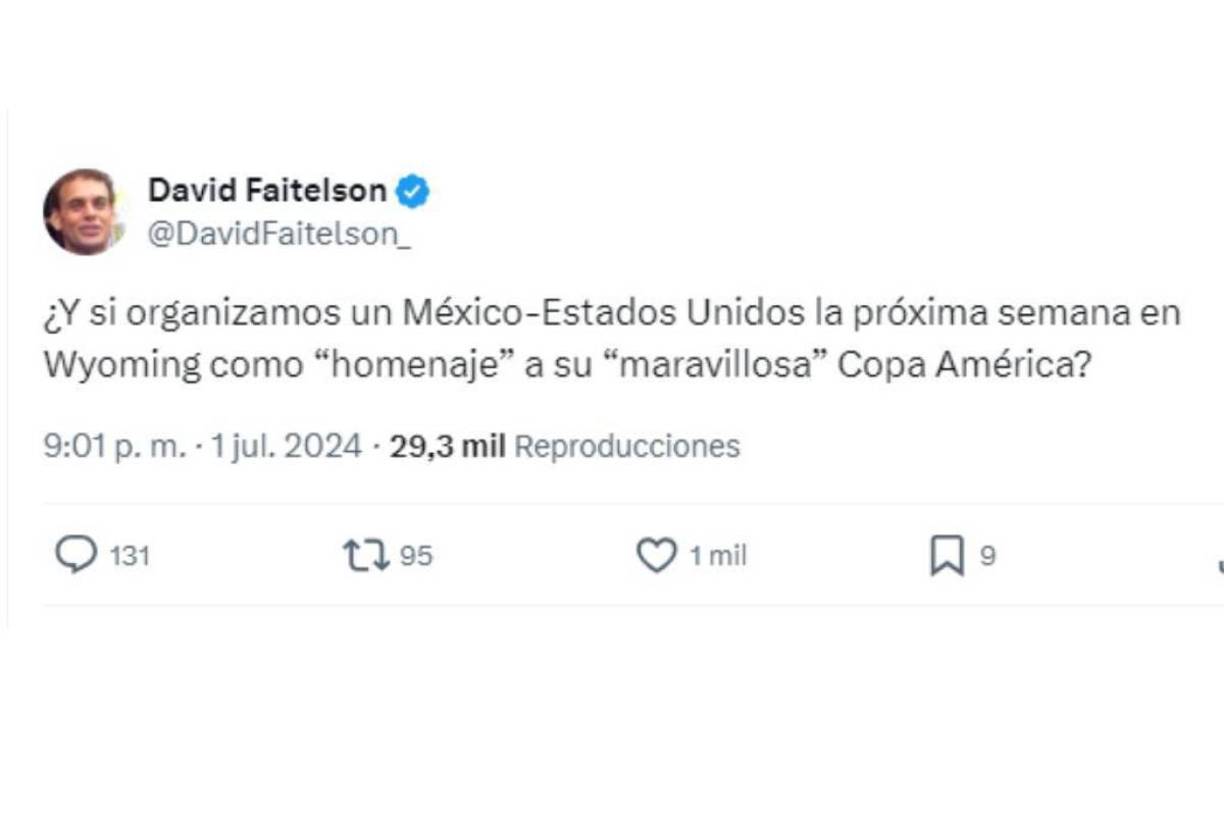 David Faitelson sorprendió con la curiosa propuesta para México y Estados Unidos luego de que ambas selecciones están eliminadas de la Copa América 2024.
