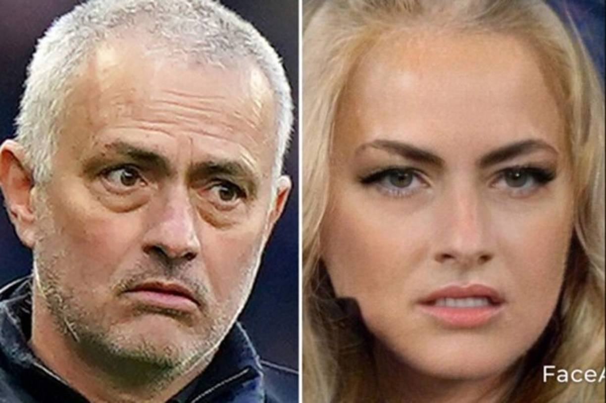 Así se mira José Mourinho, entrenador del Tottenham, convertido en mujer con la aplicación 'FaceApp'.