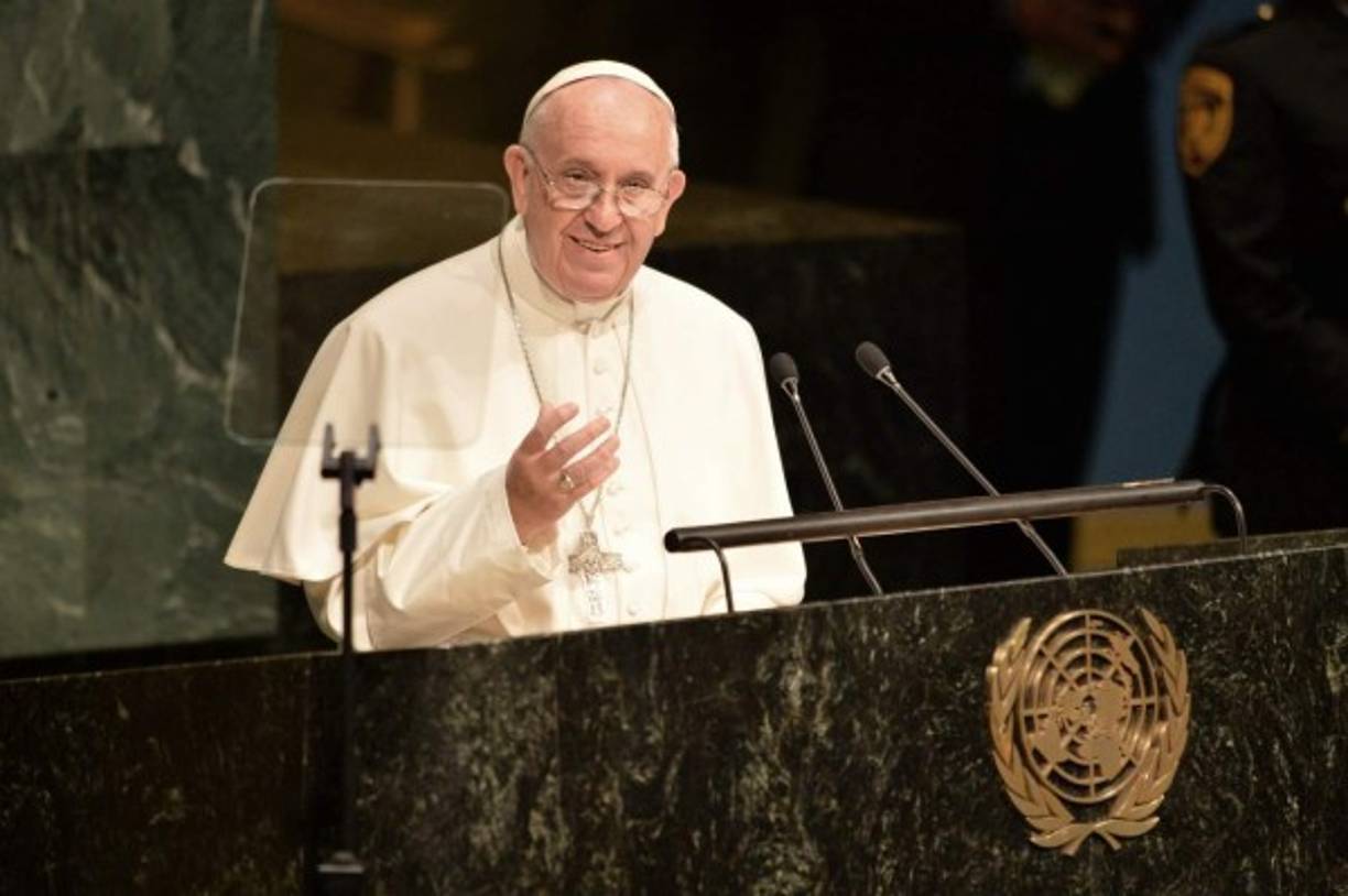 El papa Francisco durante su discurso en la ONU.