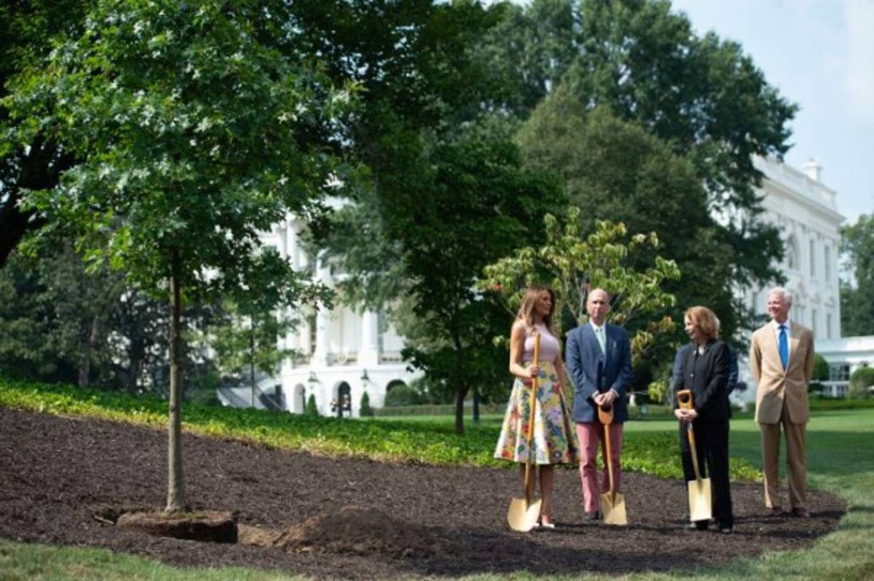 El Washington Post afirmó que la primera dama intentó suavizar el escándalo generado por la negativa de Trump a reconocer a McCain como héroe, al posar en el jardín de la Casa Blanca con Mary Jean y Richard Eisenhower, nietos del exmandatario Dwight Eisenhower.