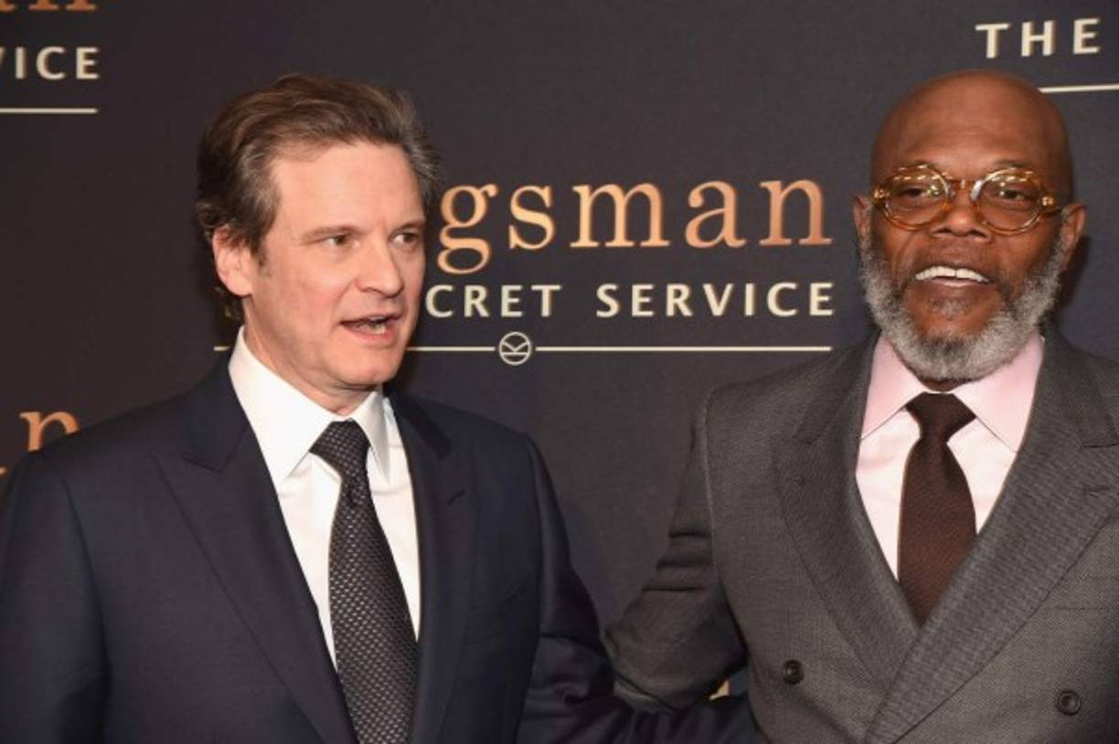 Colin Firth junto a Samuel L. Jackson en febrero de este año.