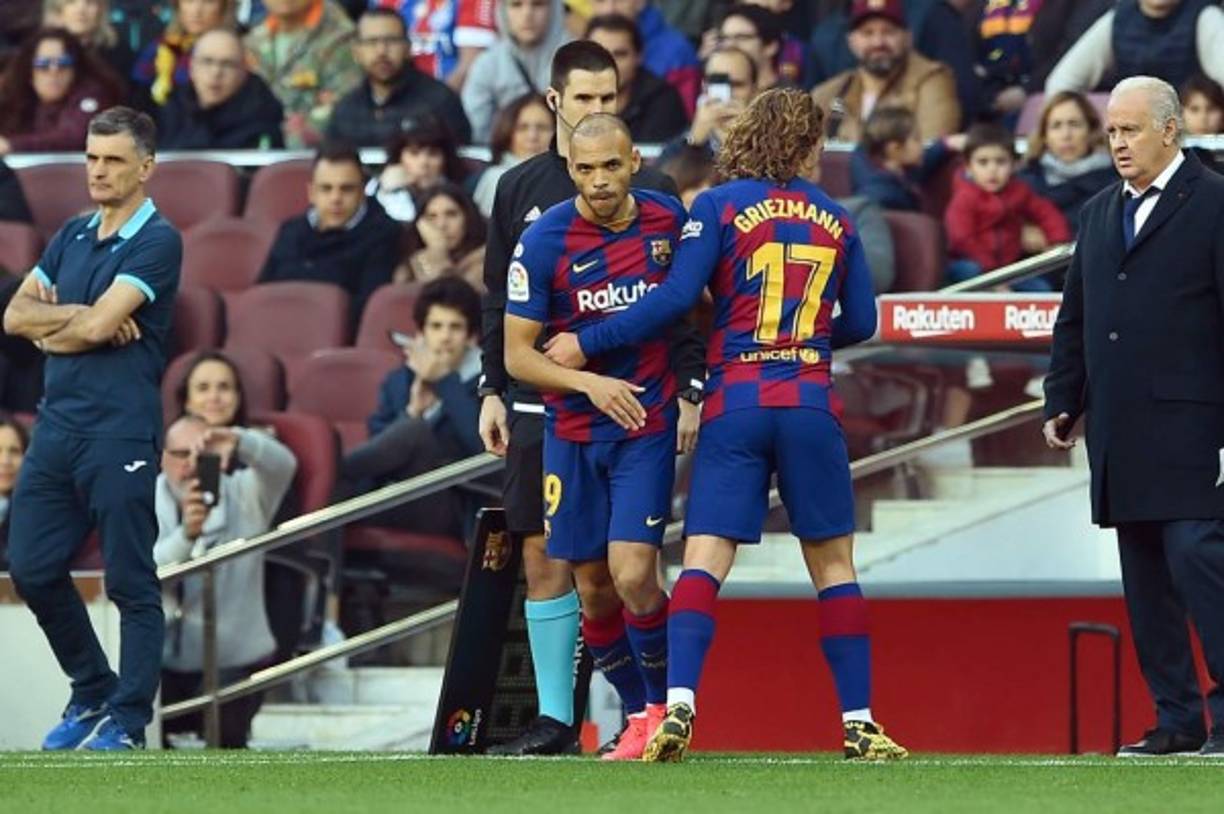 Martin Braithwaite, nuevo fichaje del Barcelona, entró de cambio por Griezmann en el segundo tiempo para hacer su debut.