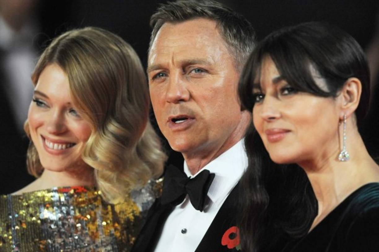 Lea Seydoux, Daniel Craig y Monica Bellucci.
