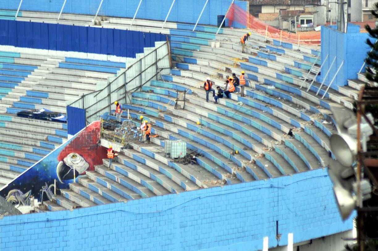 Así van avanzando los trabajos de la remodelación de las graderías del Estadio Nacional Chelato Uclés de Tegucigalpa. 
