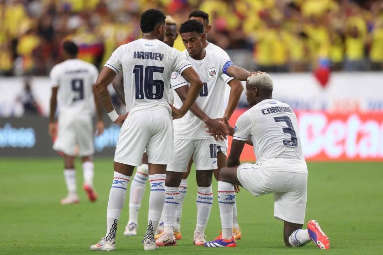 La tristeza de Panamá luego de la eliminación ante Colombia en los cuartos de final. 