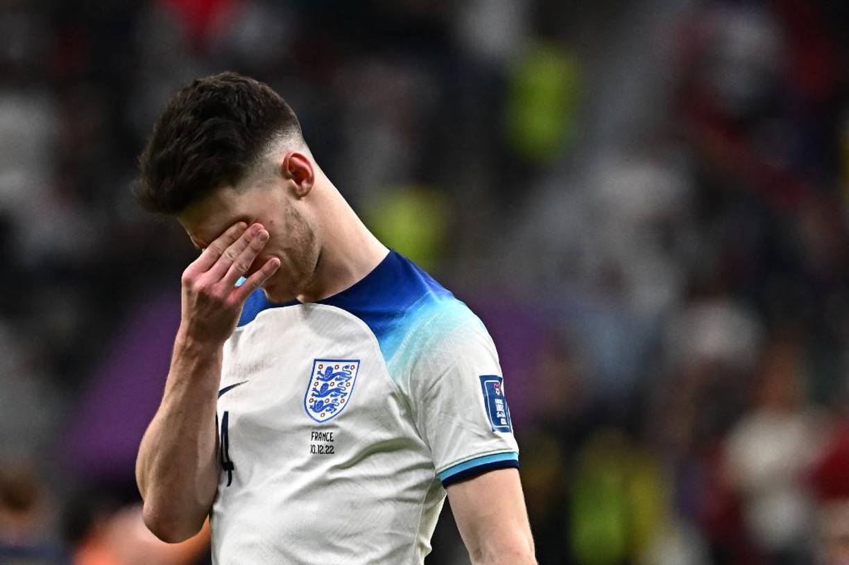 El volante Declan Rice de Inglaterra no pudo evitar las lágrimas.