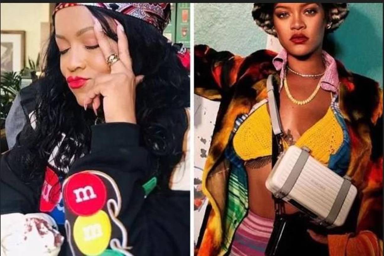 Maquillaje, trenzas, vestido, color de ojos, e incluso la sonrisa iguales podrían hacer creer que se trataría de la propia Rihanna.