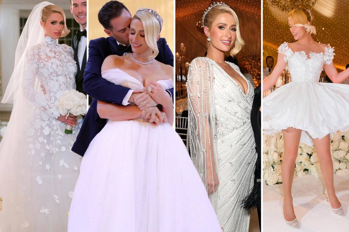 Los cuatro espectaculares vestidos de Paris Hilton. 