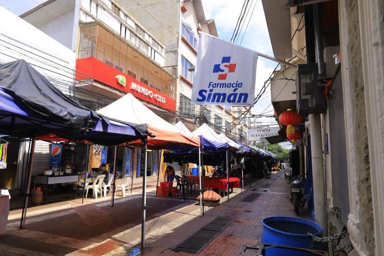 Actualmente la zona peatonal de San Pedro Sula luce así.