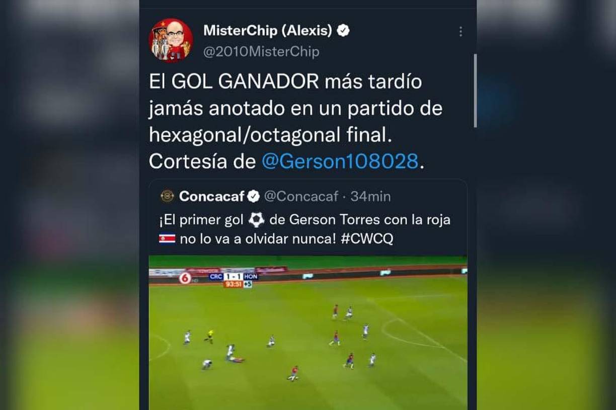 Misterchip, estadígrafo español, dio un tremendo dato sobre el gol de los ticos ante Honduras que les dio la victoria.
