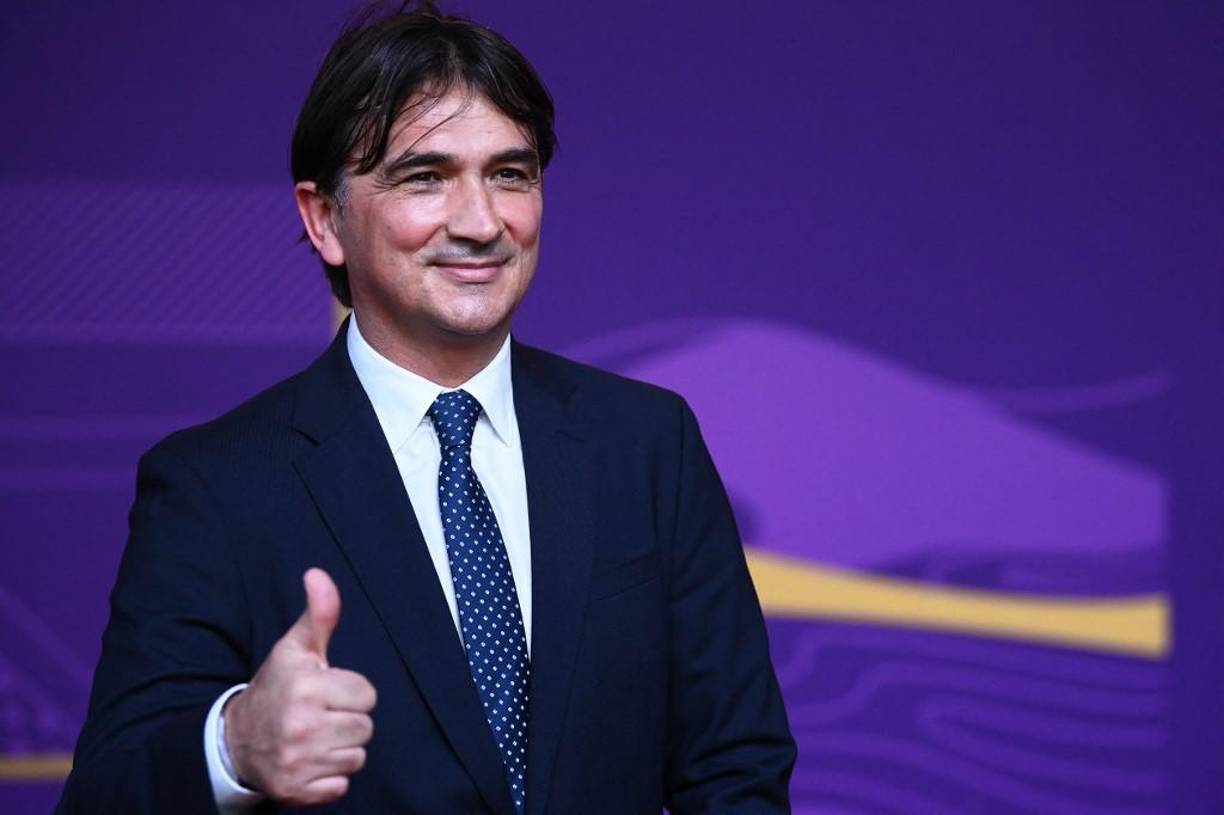 Croatia's coach Zlatko Dalic arrives for the draw for the 2022 World Cup in Qatar at the Doha Exhibition and Convention Center on April 1, 2022. (Photo by FRANCK FIFE / AFP)