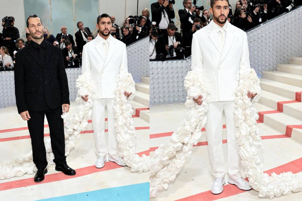 El diseñador Simon Porte Jacquemus posó junto a Bad Bunny. 