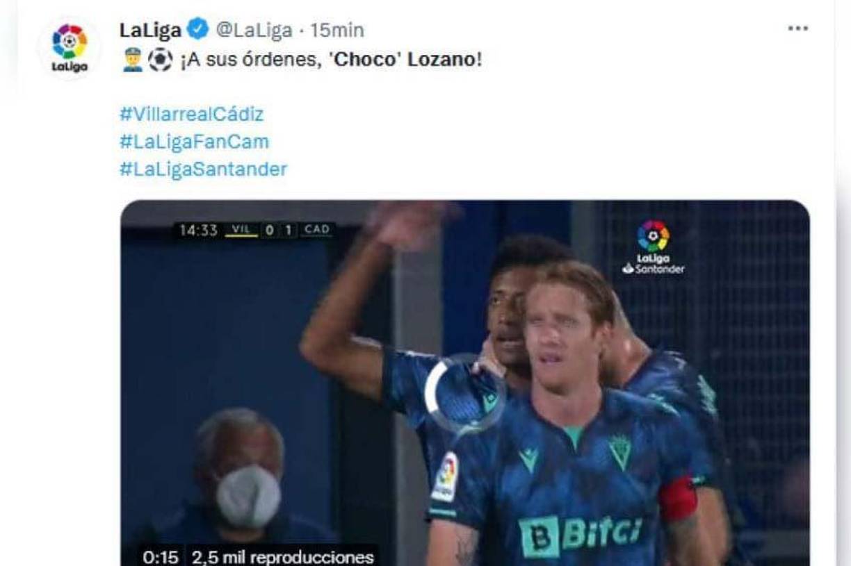“A sus órdenes Choco Lozano”, fue otro de los mensajes de la Liga española.