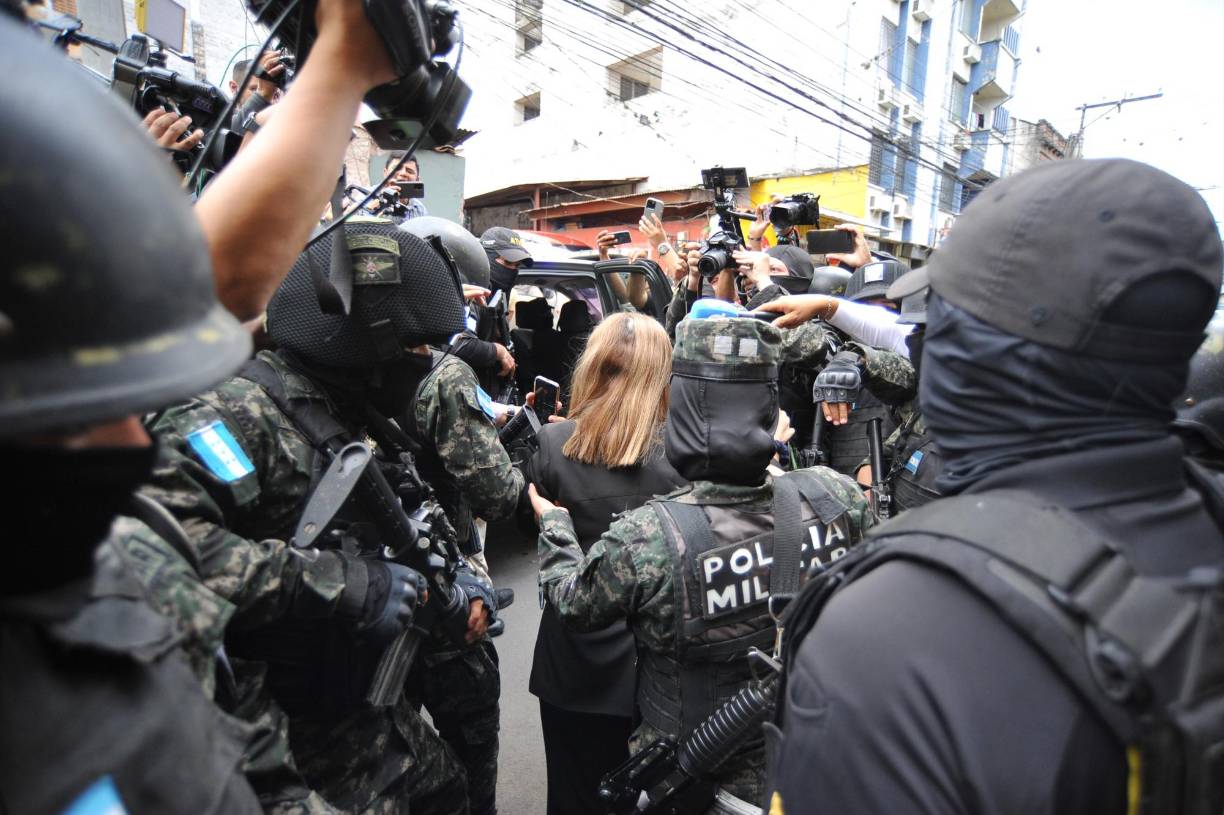 Así luce Rocío Tábora al ser trasladada a los juzgados