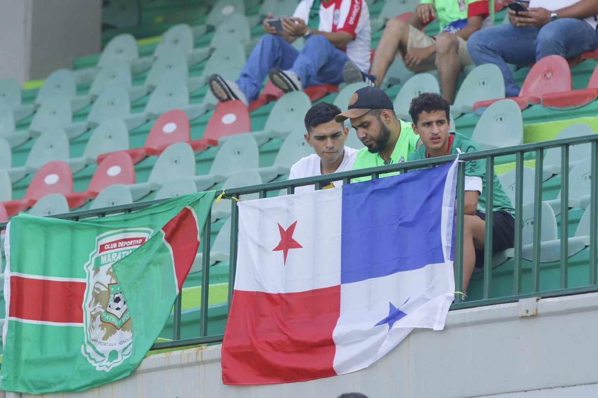 Las banderas de Panamá también se hicieron presentes para apoyar al arquero César Samudio en el partido. 