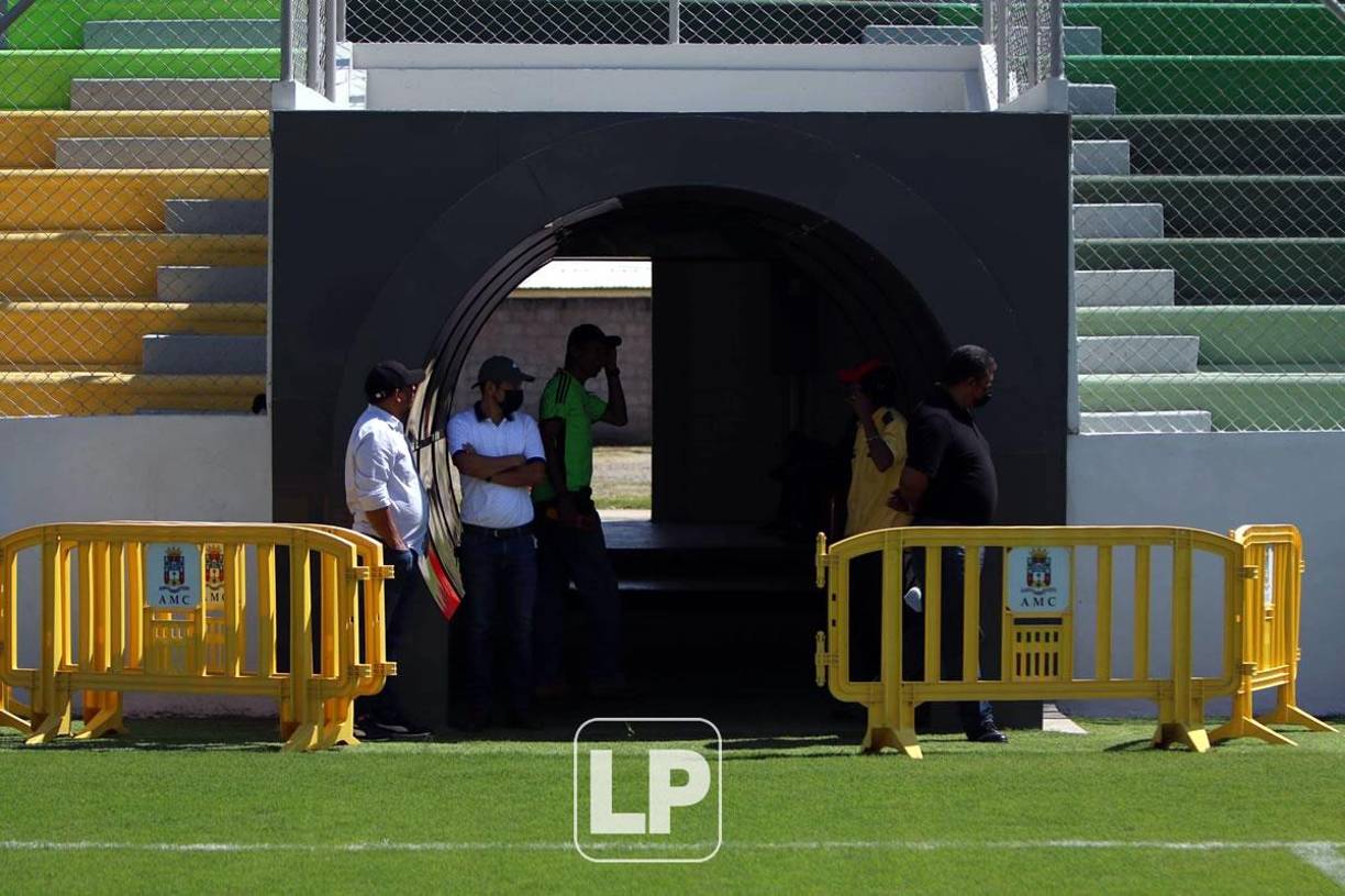 La cancha del estadio Carlos Miranda fue reportada lista para este fin de semana cuando el Motagua enfrente a Real Sociedad.