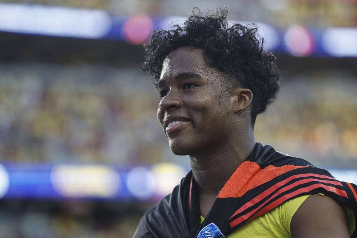 La sonrisa de Endrick tras la clasificación de Brasil a cuartos de final de la Copa América 2024.