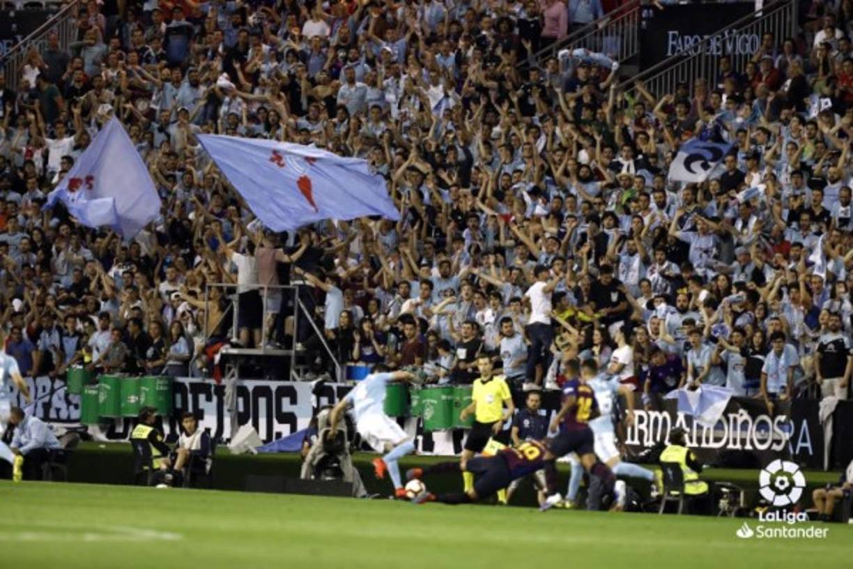 Los aficionados del Celta armaron un ambientazo con la victoria sobre el Barcelona.