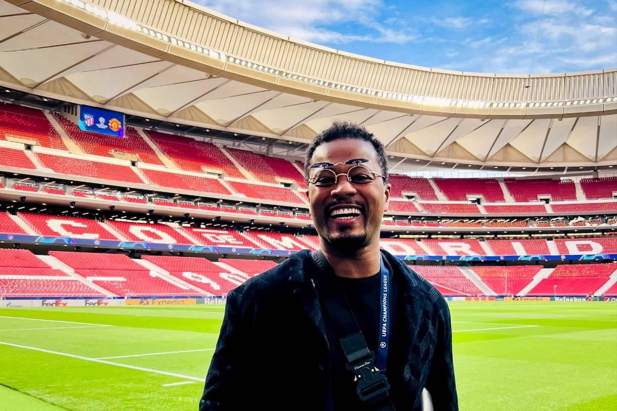 El exfutbolista francés Patrice Evra, gran amigo de Cristiano Ronaldo, fue el invitado especial del Manchester United en el Wanda Metropolitano para el duelo ante Atlético.