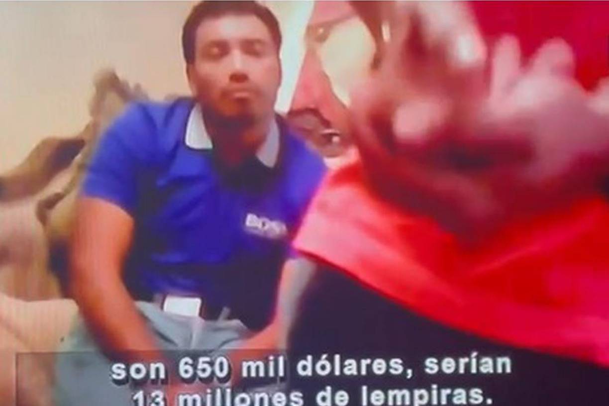 En el video se escucha que ofrecen 650 mil dólares, unos 13 millones de lempiras, para la campaña del Partido Libertad y Refundación (Libre).