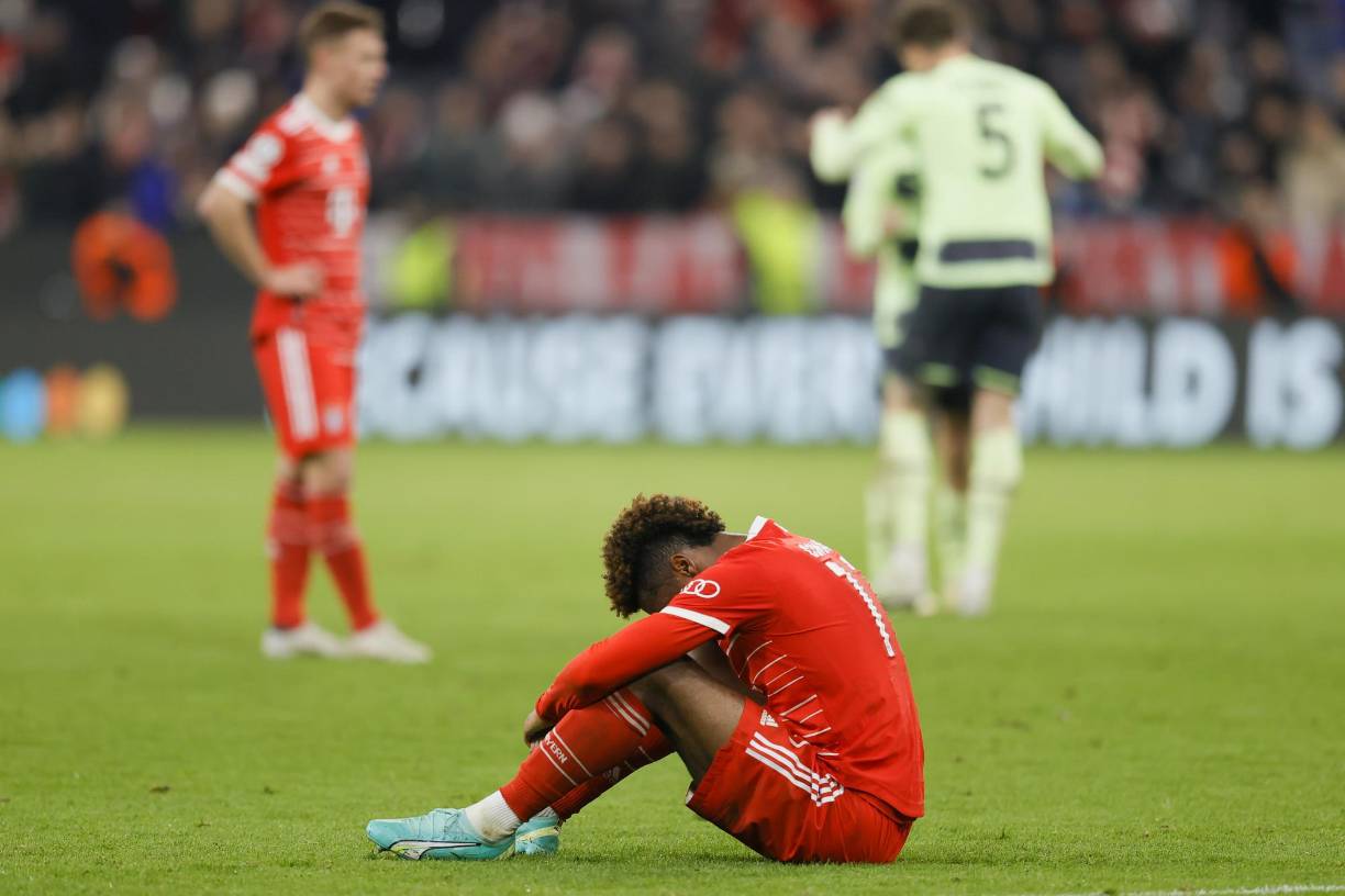  Kingsley Coman y sus lágrimas tras decirle adiós al sueño de ganar la Champions League 2023.