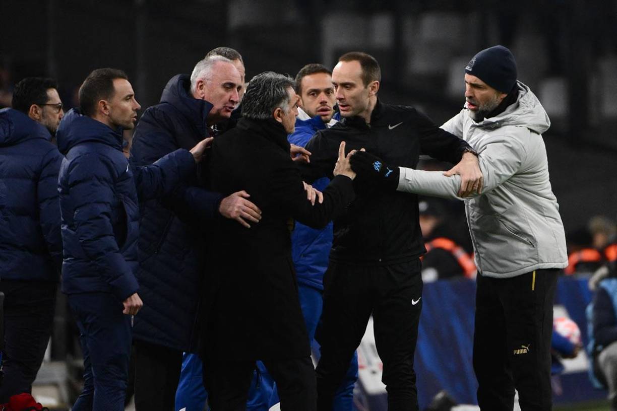 Christophe Galtier e Igor Tudor se encararon en pleno partido de octavos de final de la Copa de Francia.