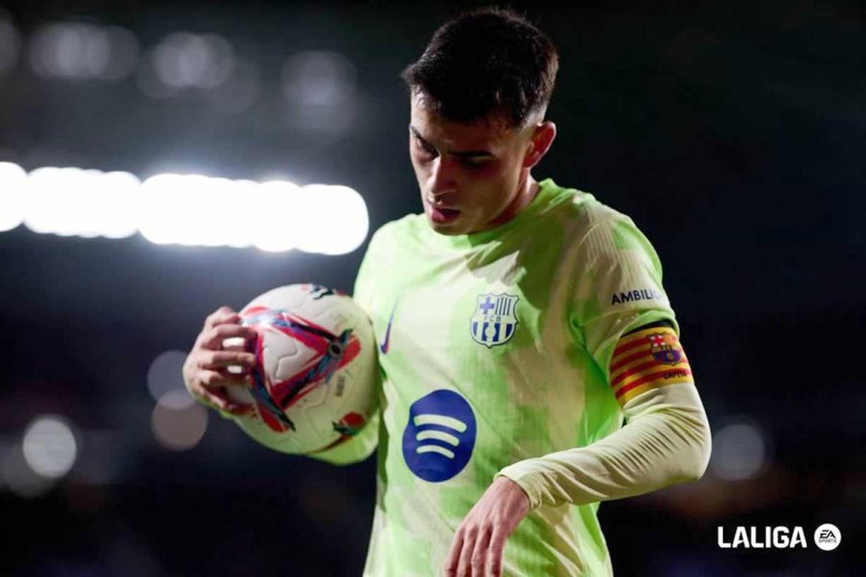 Pedri lució el brazalete de capitán por primera vez en el FC Barcelona
