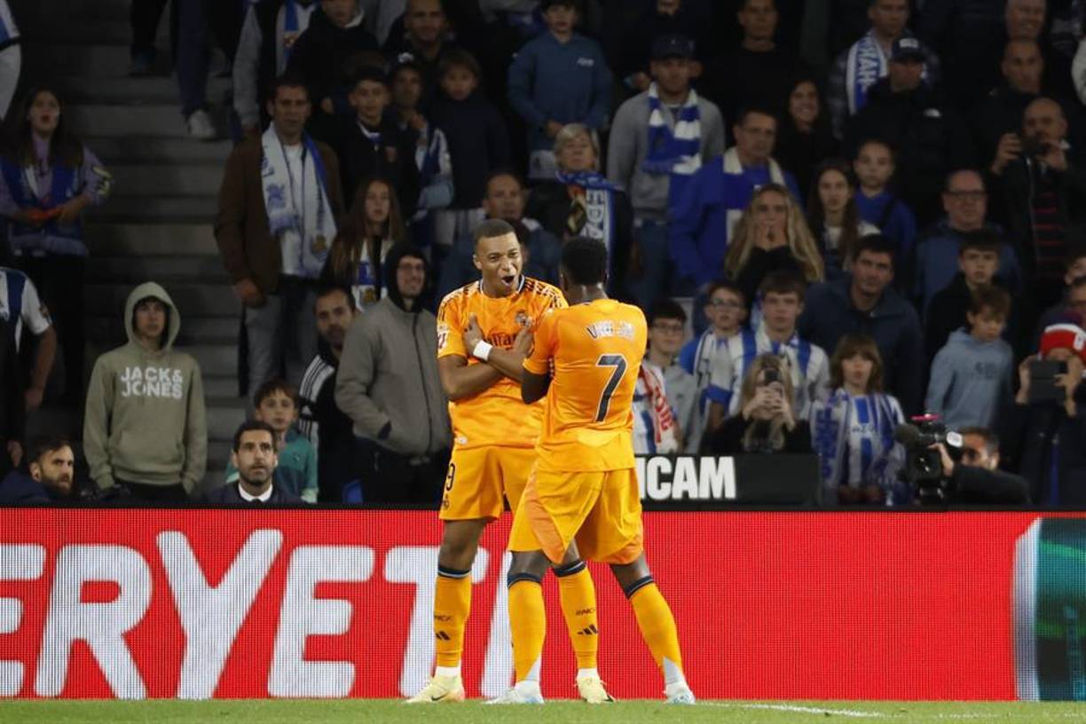 Junto a Vinicius hizo su famosa celebración. El francés lleva tres tantos en lo que va de la Liga Española. 