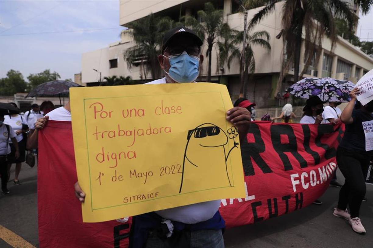 Hondureños se movilizan para conmemorar el Día del Trabajador