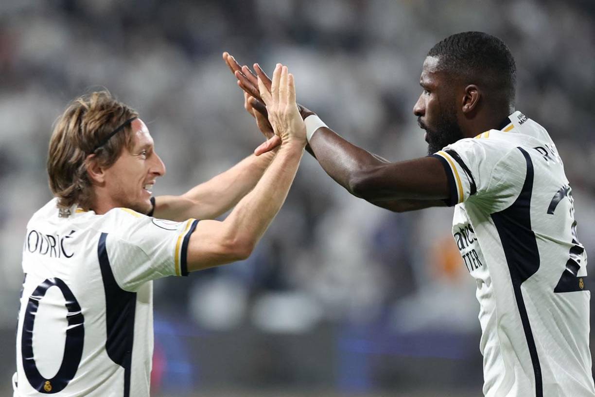 Antonio Rüdiger le agradeció a Luka Modric por el centro en el córner para su gol.