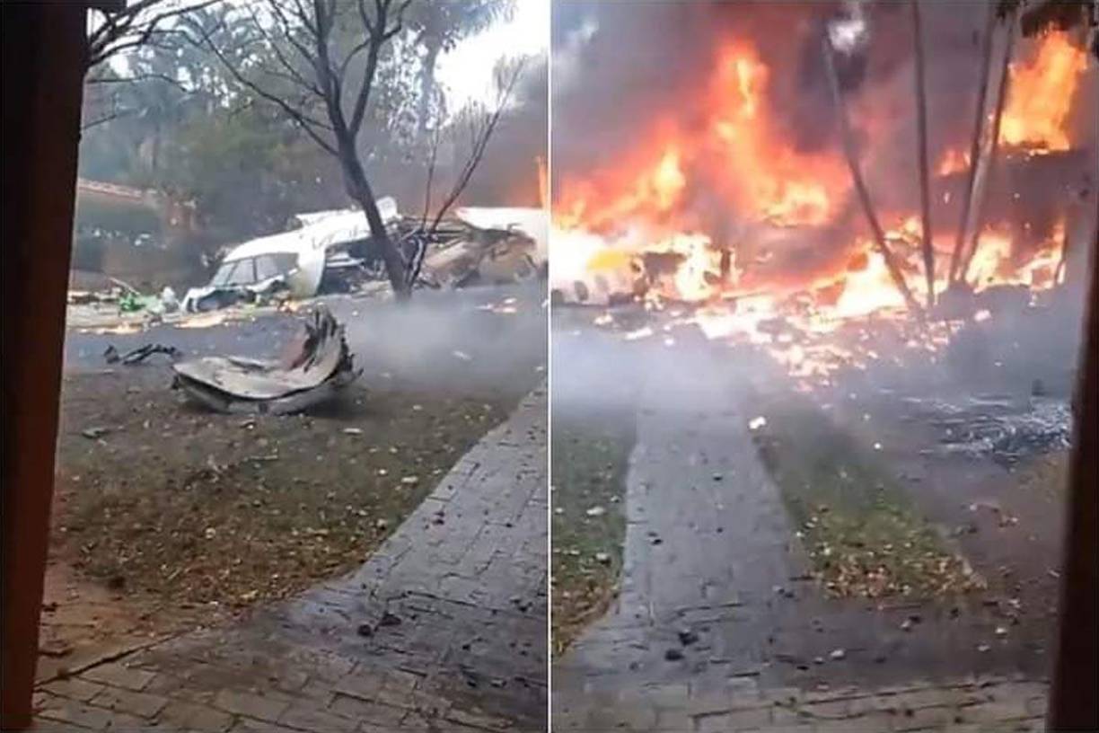 Imágenes transmitidas por los medios locales mostraron un avión de gran porte cayendo en picada a gran velocidad, mientras otras mostraban una gran columna de humo que subía del lugar de la caída en lo que parece ser una zona de viviendas.