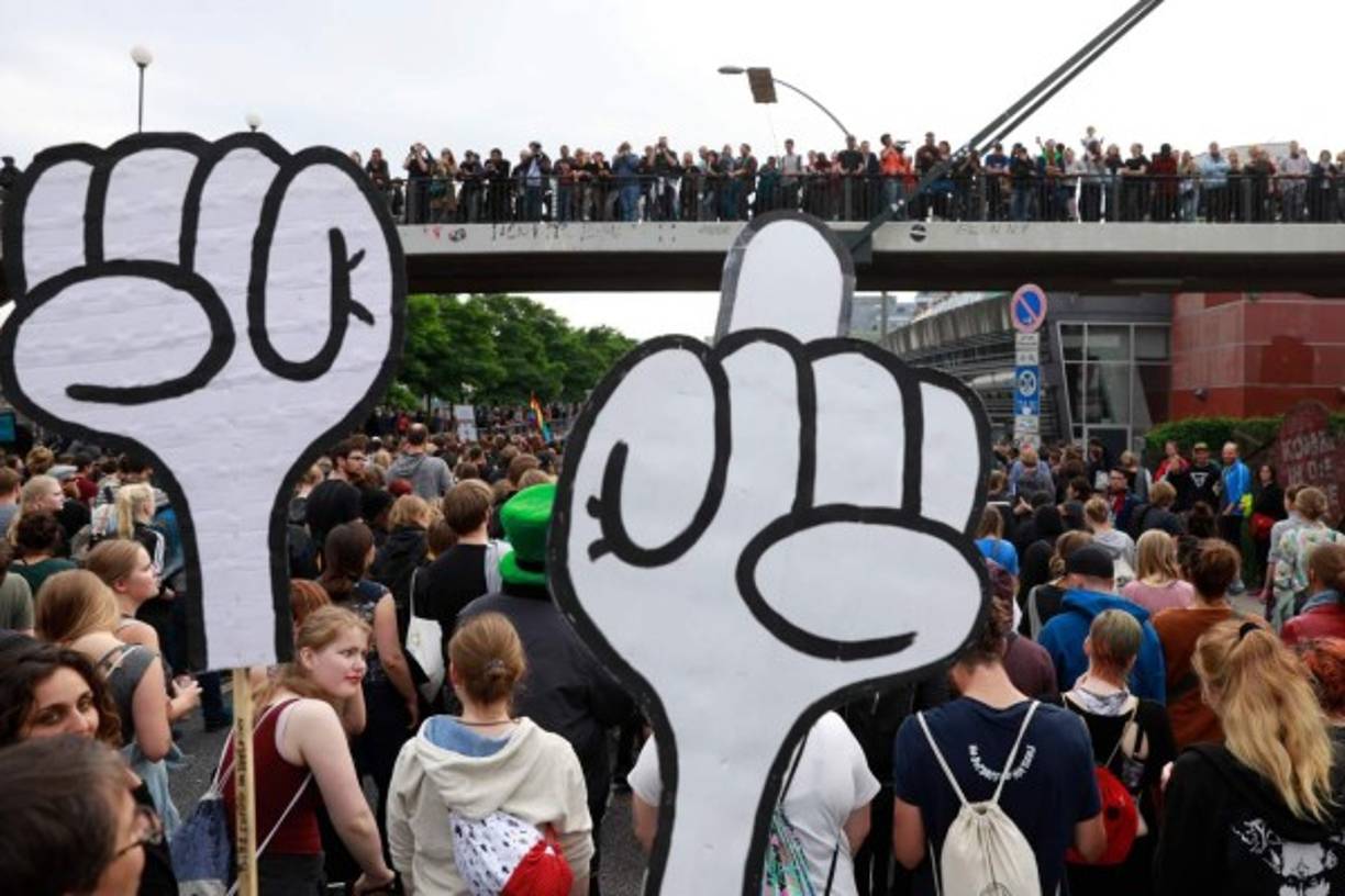 Miles de manifestantes han realizado diversas protestas desde el fin de semana pasado en Hamburgo.