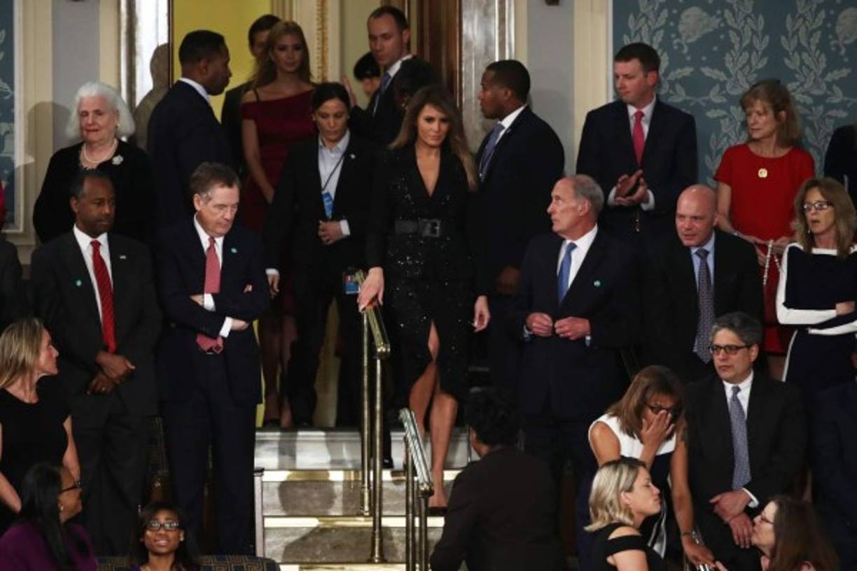 El traje brillante de Melania ha sido uno de los más llamativos que ha utilizado una primera dama durante el discurso de la Unión.