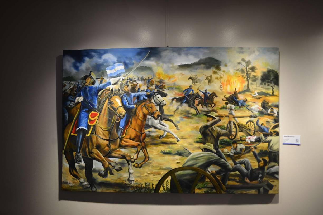 El cuadro “Batallas morazánicas” de Kevin Rodríguez