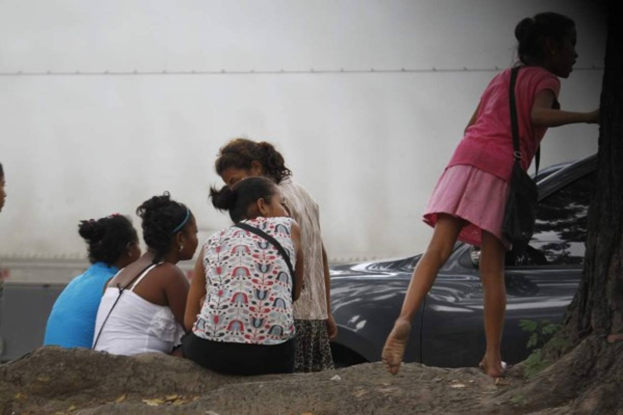 En grupos, las niñas y niños permanecen en los semáforos, muchos son víctimas del asedio de los conductores.