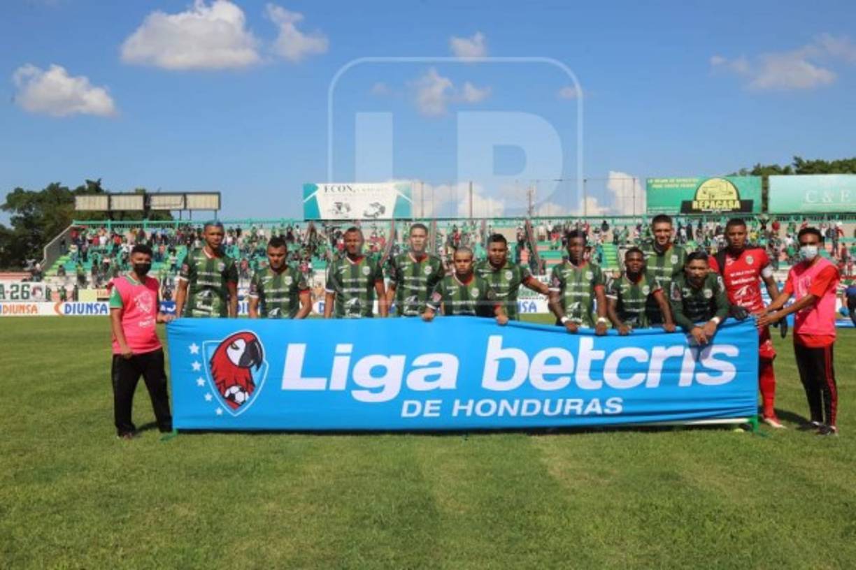 El 11 titular del Marathón que venció 2-0 al Motagua que lo deja como líder del Apertura 2021-