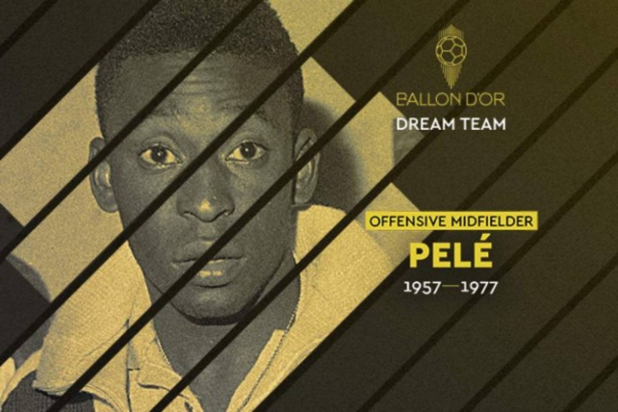 Pelé - Edson Arantes do Nascimento, el niño que apareció en un Mundial en 1958 para cambiar el fútbol para siempre, se lleva junto a Diego Armando Maradona el Balón de Oro al mejor centrocampista ofensivo de la historia. Tres Copas del Mundo, más de 1.000 goles y una leyenda a sus espaldas valen su pertenencia al mejor once de todos los tiempos.