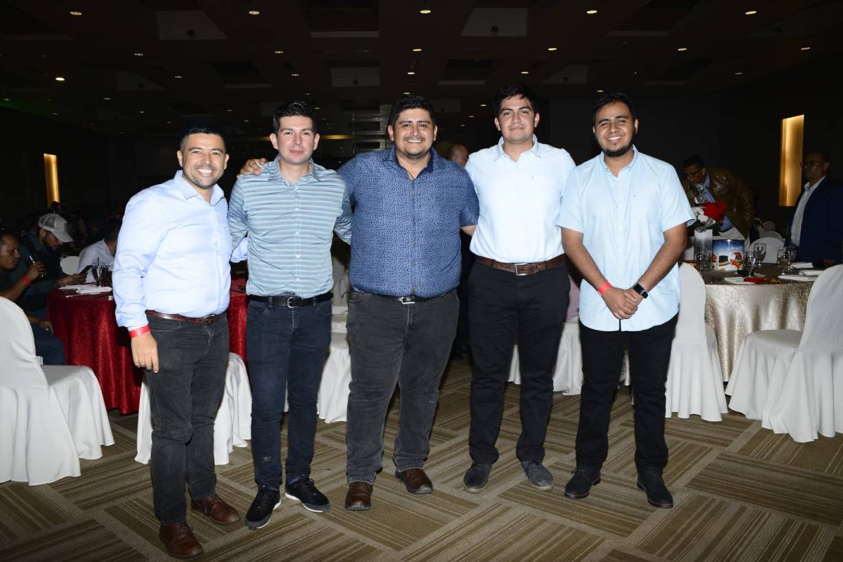Luis Arango, Rubén Serrano, Bayron Trejo, Erick López y Kevin Rodas
