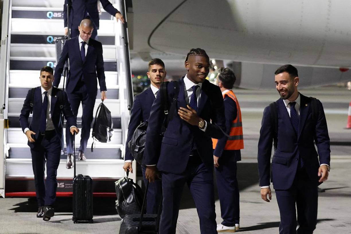 Los jugadores portugués se mostraron felices por llegar a Qatar para jugar el Mundial-2022.