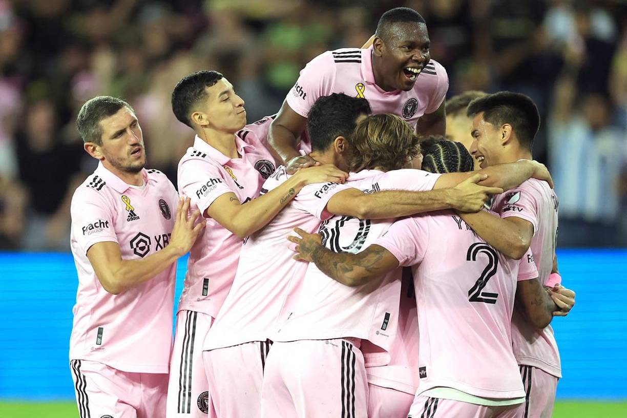 El festejo de los jugadores del Inter Miami tras el gol de Leo Campana.
