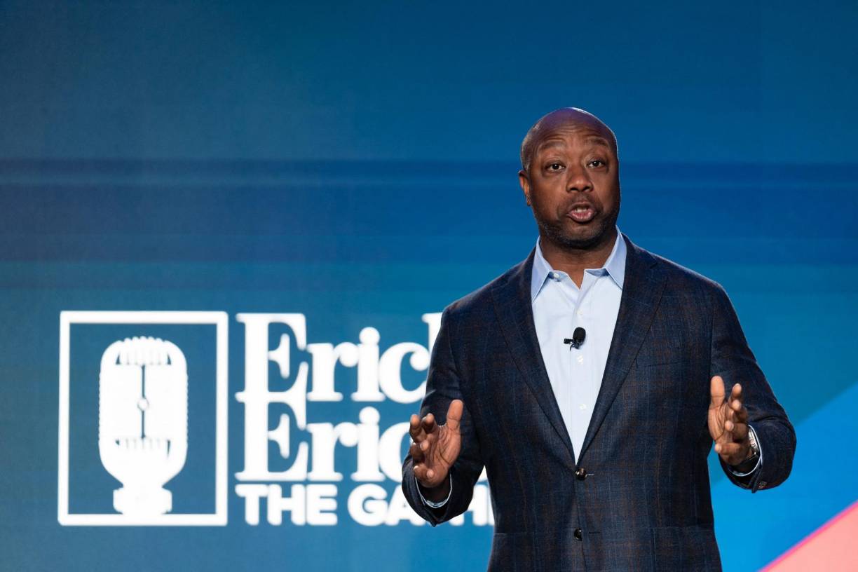 El senador de Carolina del Sur Tim Scott es otro de los aspirantes presidenciales del partido republicano.