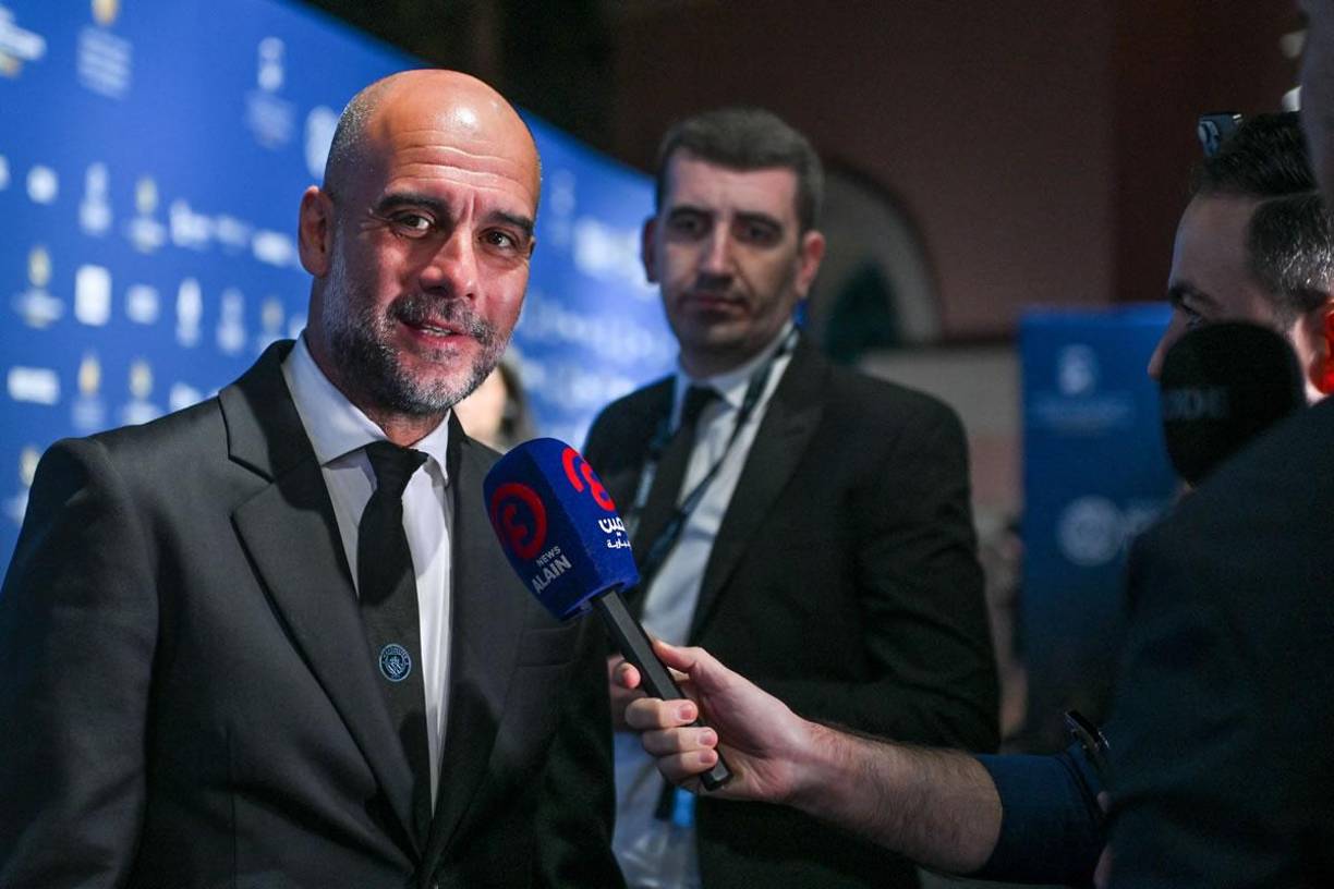 Pep Guardiola, entrenador del Manchester City, atendió a los medios a su llegada a la Gala de los Globe Soccer Awards 2024.