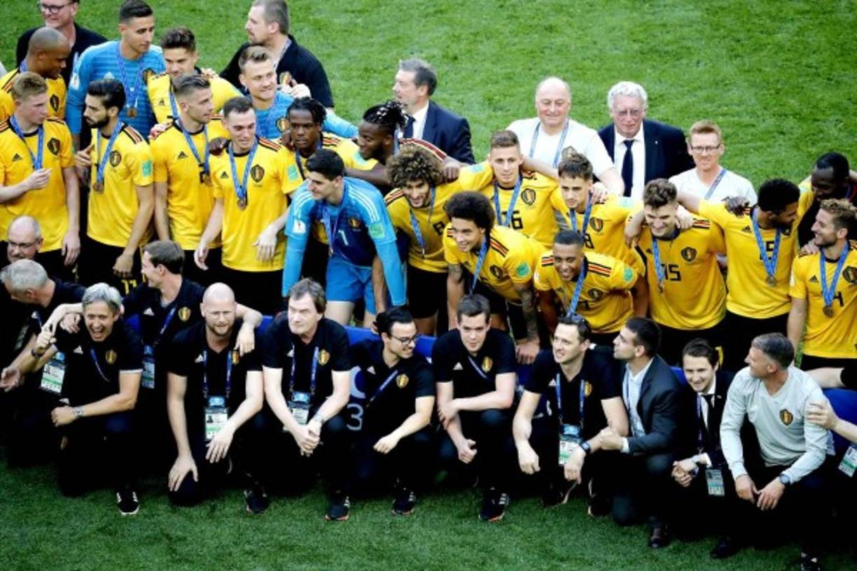 Tras el final dle juego, Bélgica fue premiada con medallas por haber logrado el tercer lugar del Mundial de Rusia.