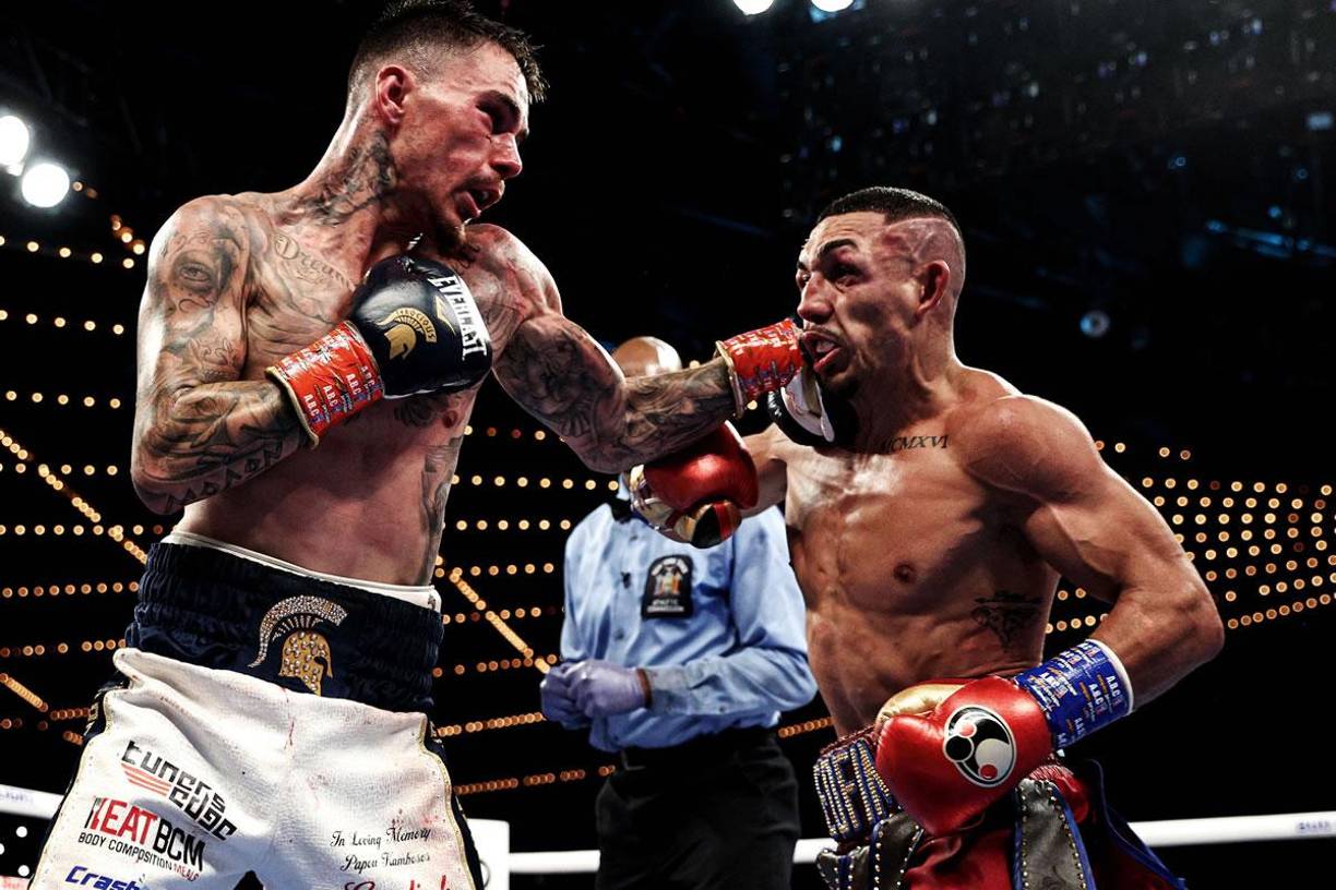 Una impactante imagen de este golpe que dio Kambosos a López.